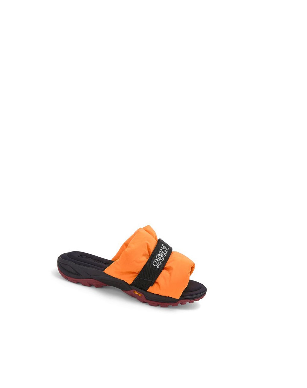 Loewe Pleated slide in nylon Orange | 2567OEBPN