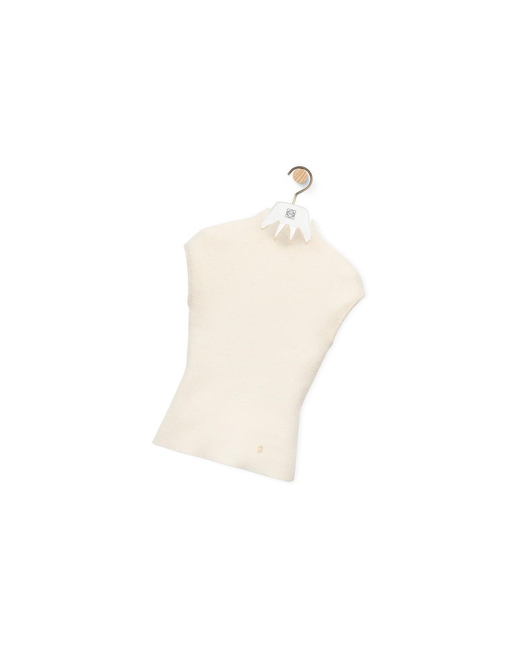 Loewe Pointy collar top in wool Blanche | 4735GNBSX