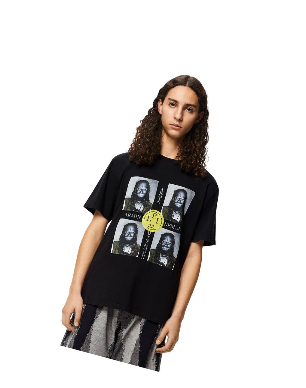 Loewe Portrait print T-shirt in cotton Noir | 6182MGVJW