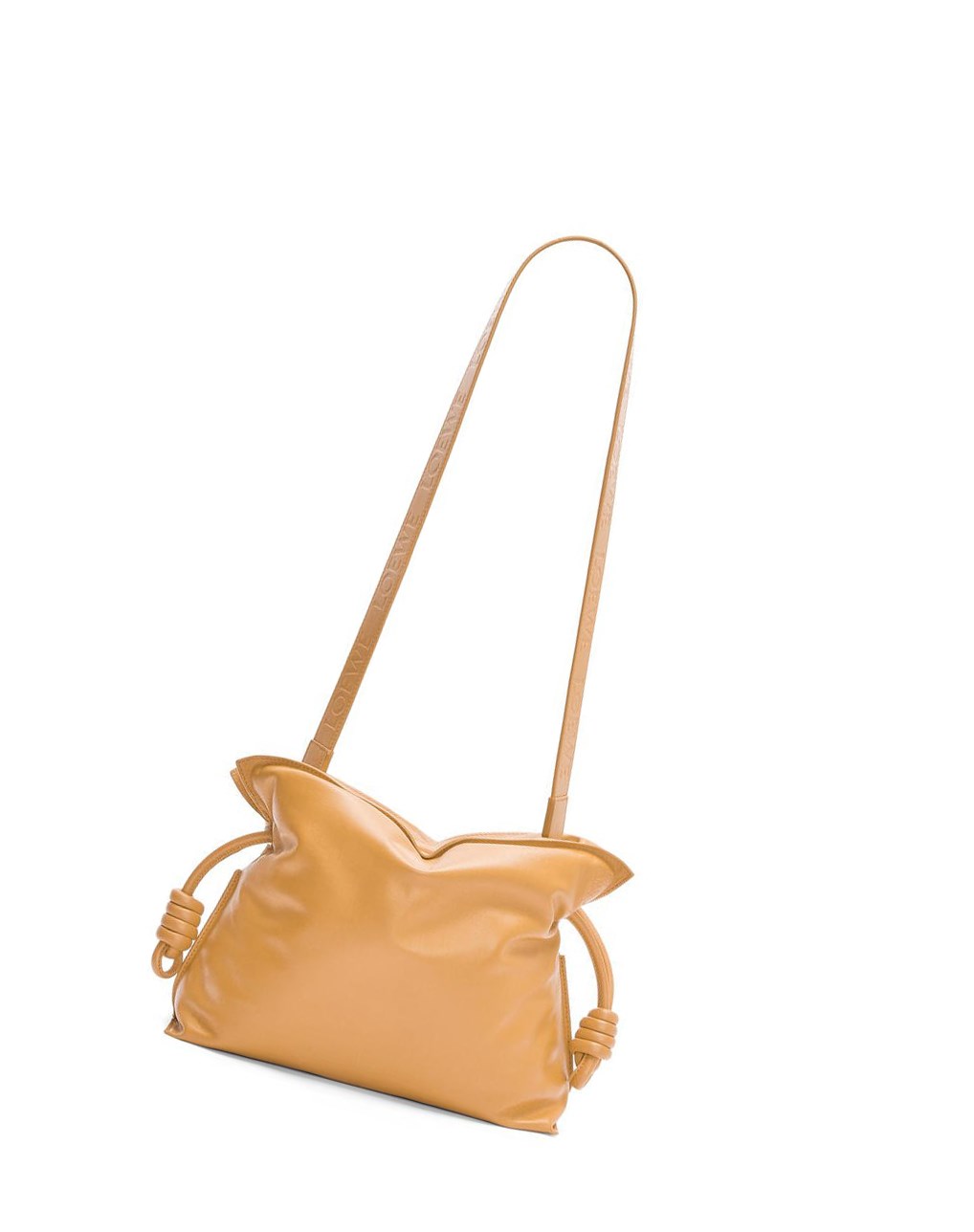 Loewe Puffer Flamenco clutch in shiny nappa lambskin Camel | 5108UWOPX