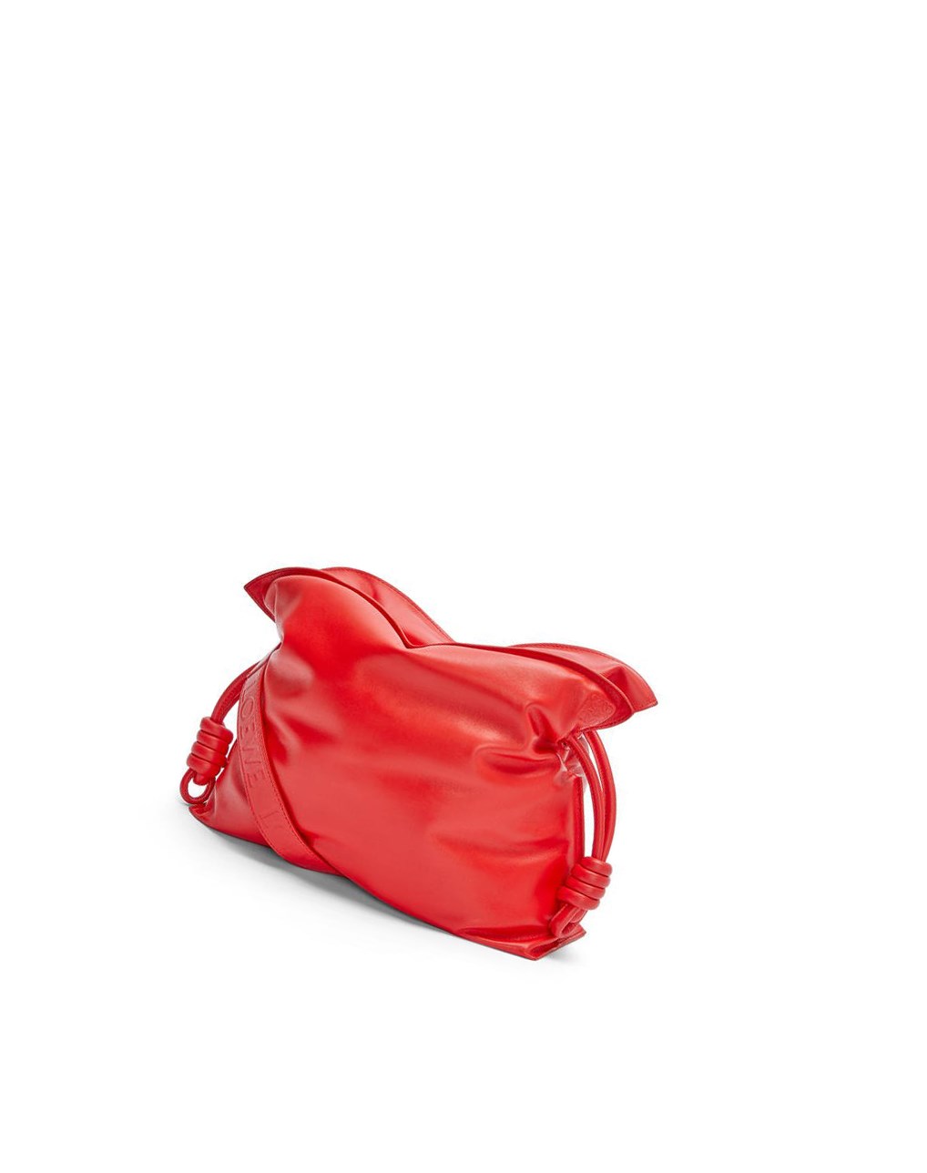 Loewe Puffer Flamenco clutch in shiny nappa lambskin Lipstick | 5671AMQWC