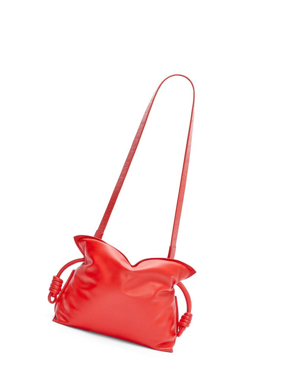 Loewe Puffer Flamenco clutch in shiny nappa lambskin Lipstick | 5671AMQWC