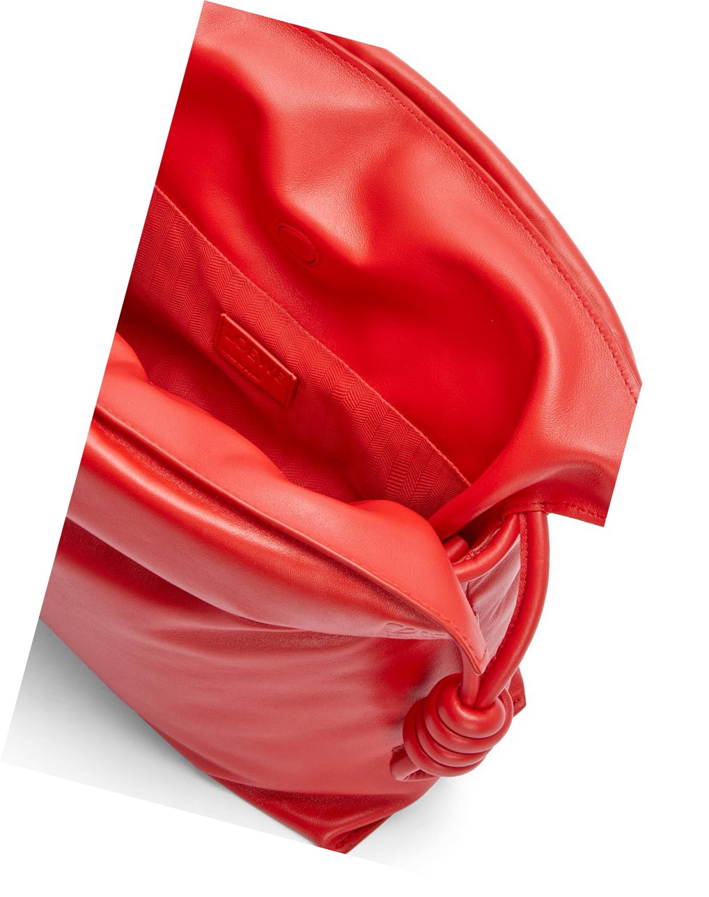 Loewe Puffer Flamenco clutch in shiny nappa lambskin Lipstick | 5671AMQWC