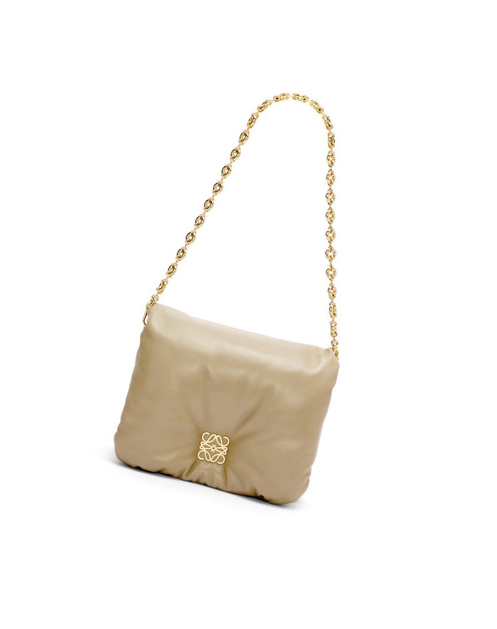 Loewe Puffer Goya bag in shiny nappa lambskin Vert | 0578BSPCI