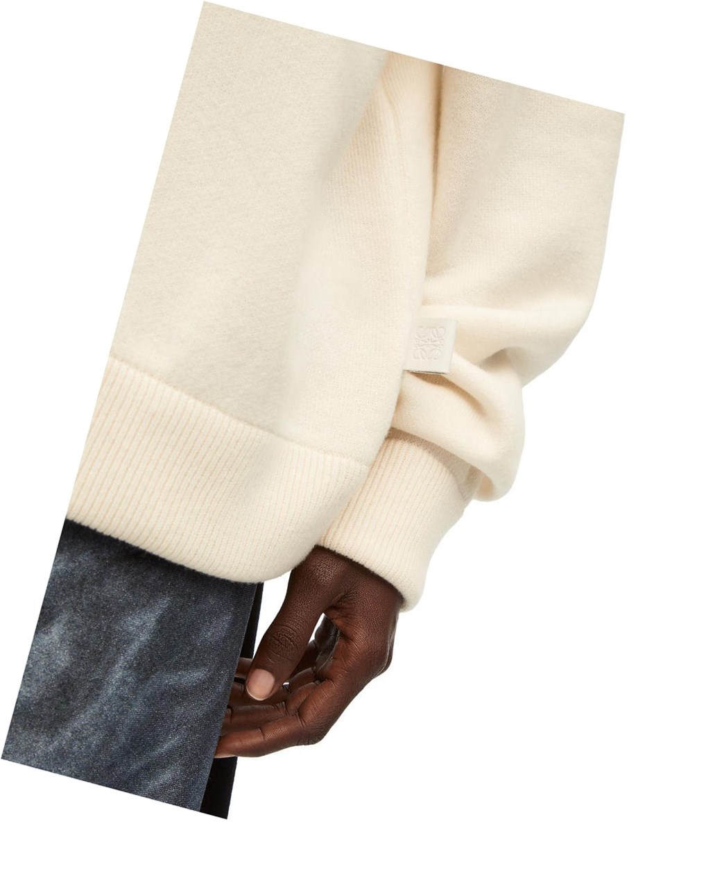 Loewe Pull in cashmere Blanche | 2809YNLTR