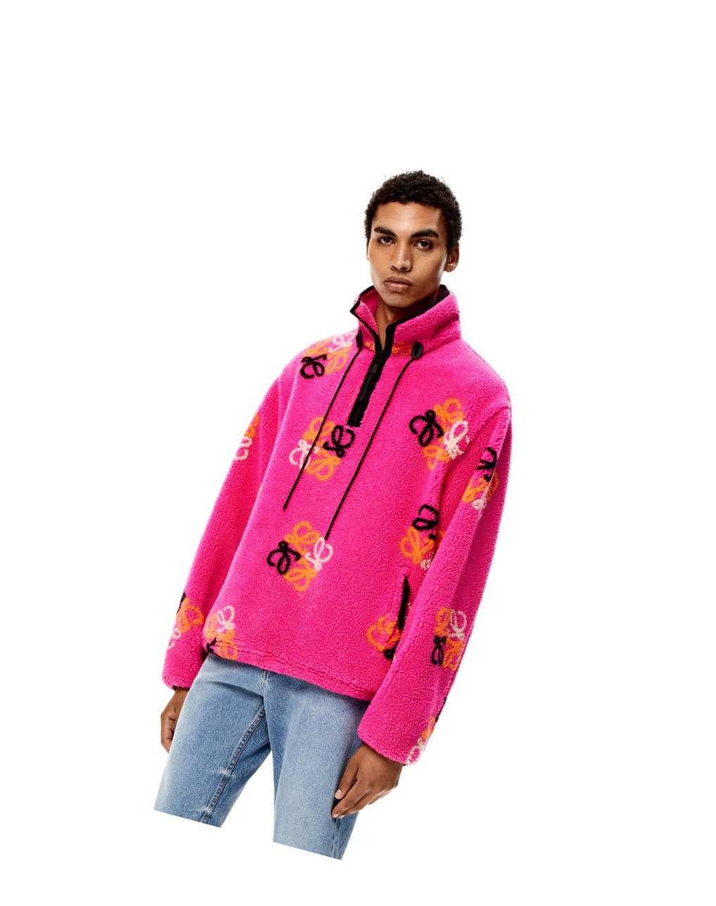 Loewe Pullover in Anagram jacquard fleece Rose | 2856FHREU