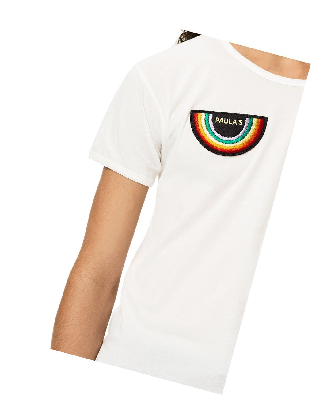 Loewe Rainbow patch T-shirt in cotton Ecru | 3581FXVDC