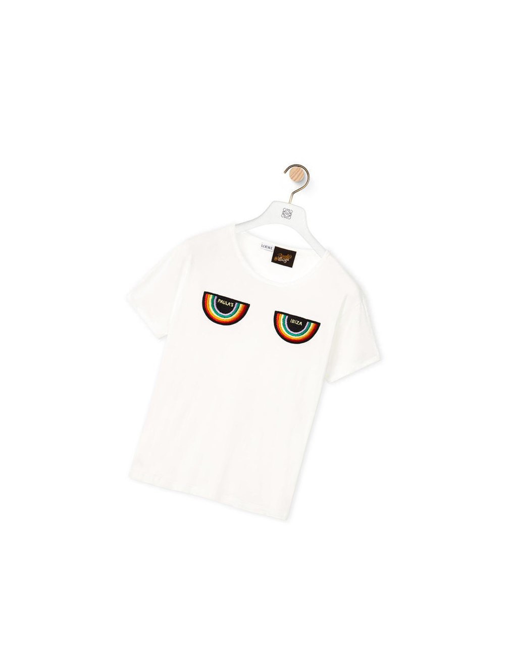 Loewe Rainbow patch T-shirt in cotton Ecru | 3581FXVDC