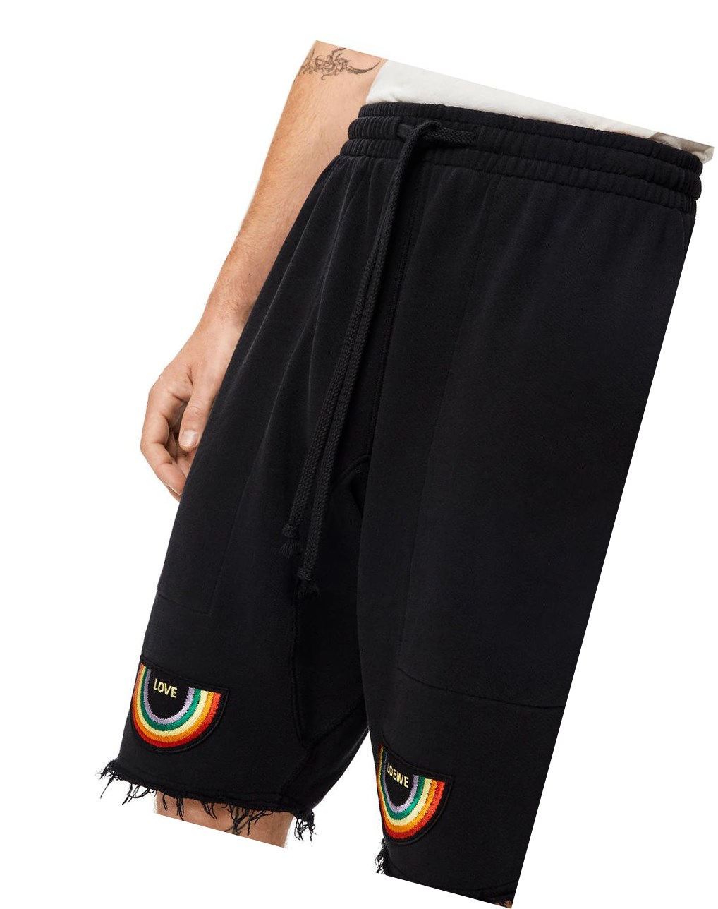 Loewe Rainbow patch shorts in cotton Noir | 8954KTGWX