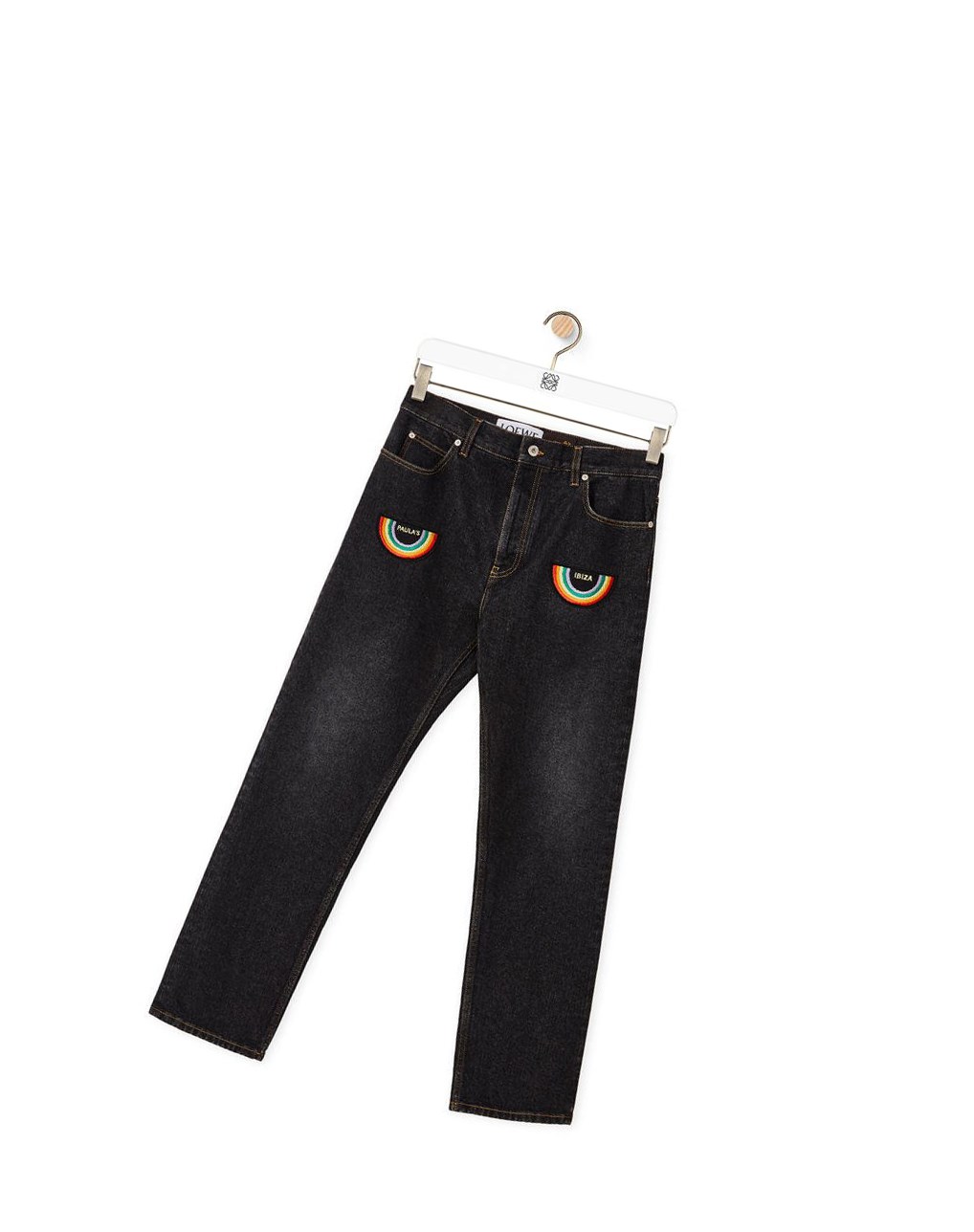 Loewe Rainbow patch trousers in denim Noir | 9182LXFST