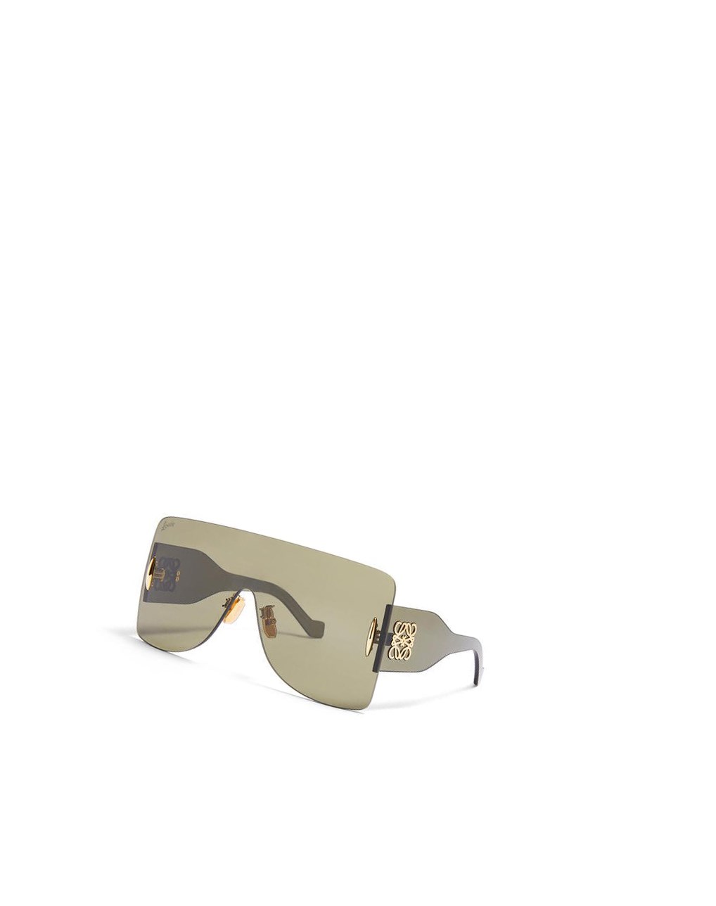 Loewe Rectangular mask sunglasses in nylon Vert Foncé | 6017MFUKC