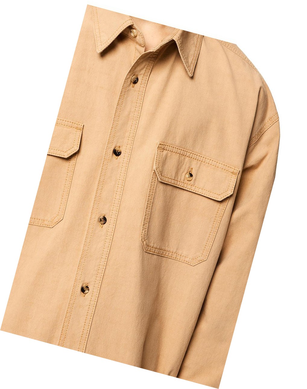 Loewe Relaxed chest pocket shirt in cotton and linen Make Up | 0745RTSPW