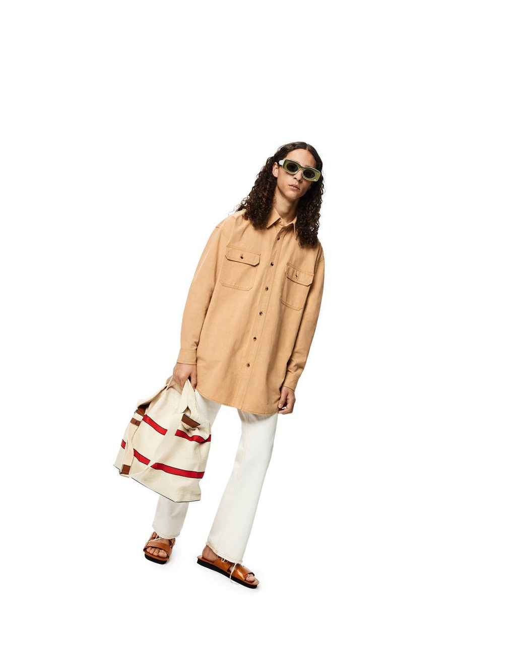 Loewe Relaxed chest pocket shirt in cotton and linen Make Up | 0745RTSPW