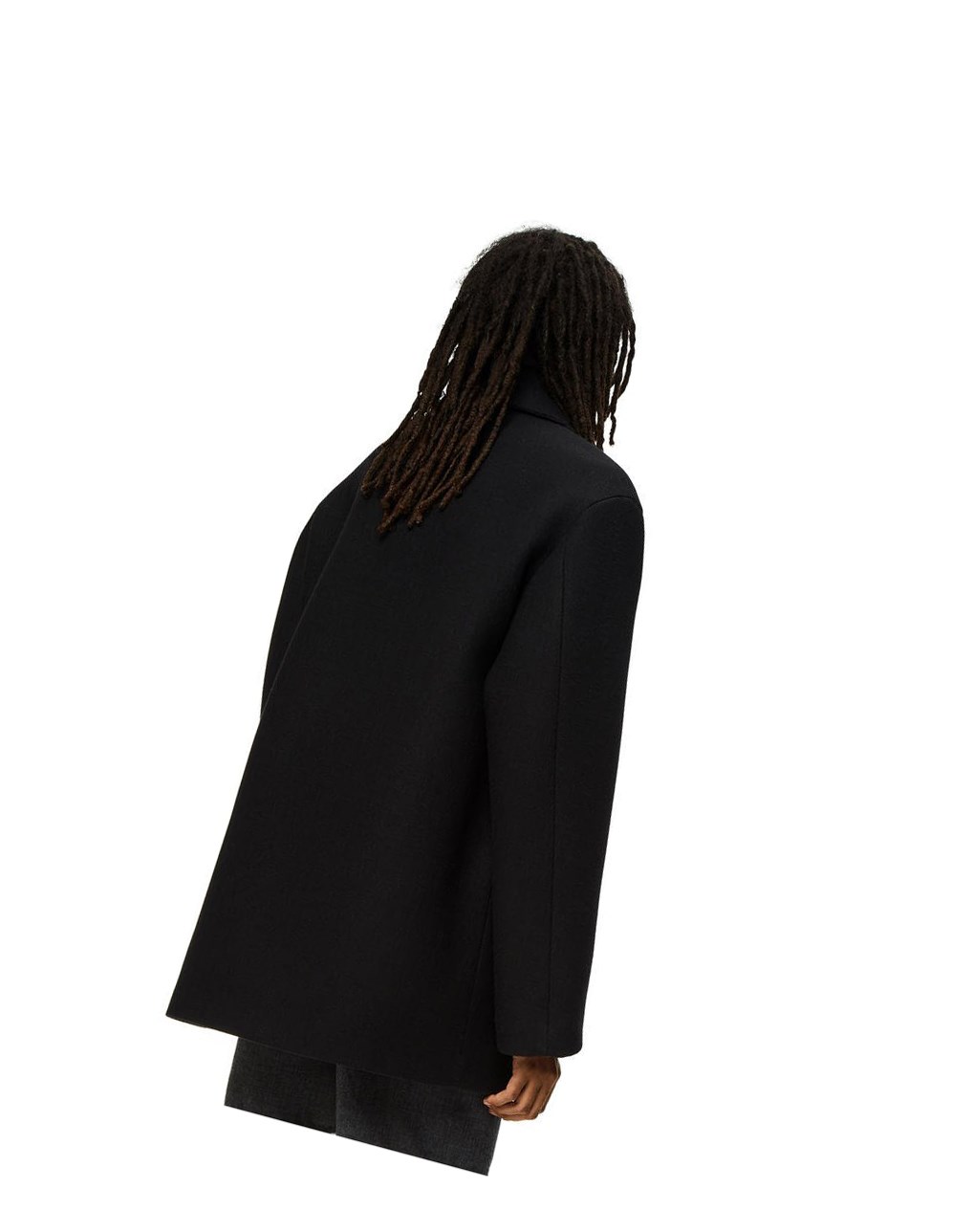 Loewe Relaxed peacoat in wool Noir | 4708KWLCB