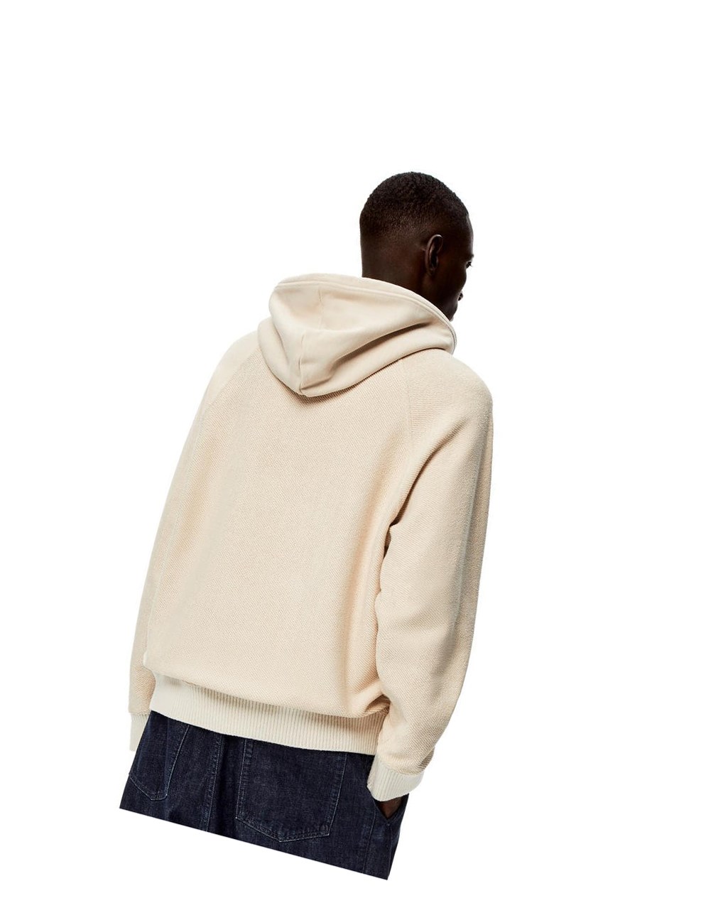 Loewe Reverse Anagram hoodie in cotton Ecru | 7092PUTBE