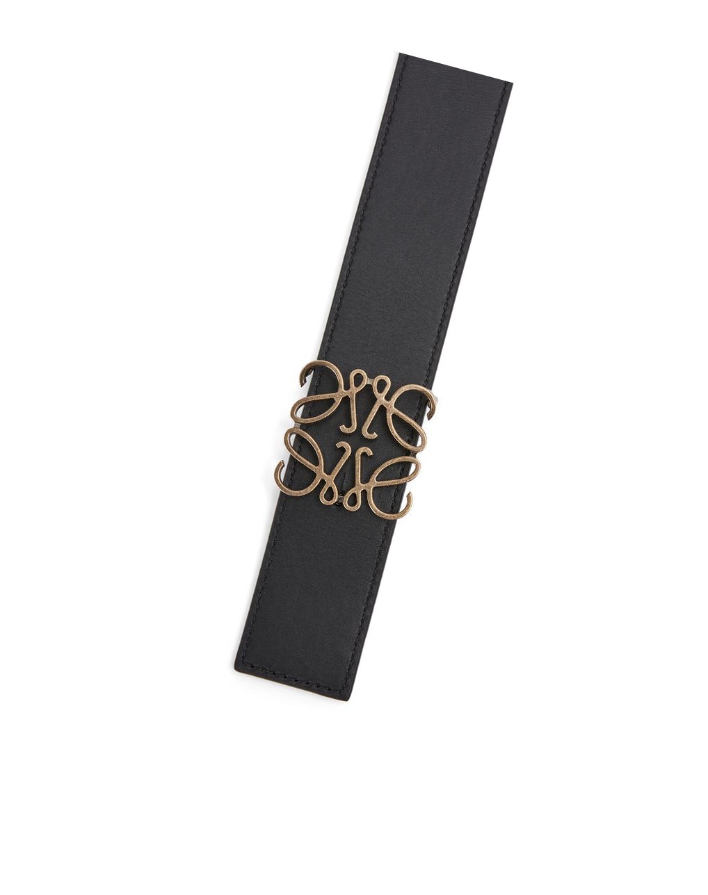 Loewe Reversible Anagram belt in smooth calfskin Noir Noir Kaki Vert | 1753GRDUP