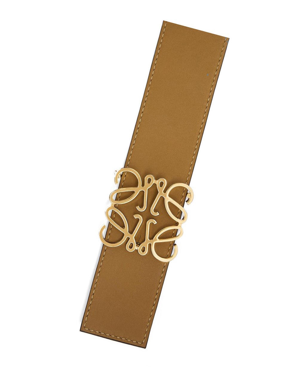 Loewe Reversible Anagram belt in smooth calfskin and brass Chocolat Doré | 2054LJSMQ