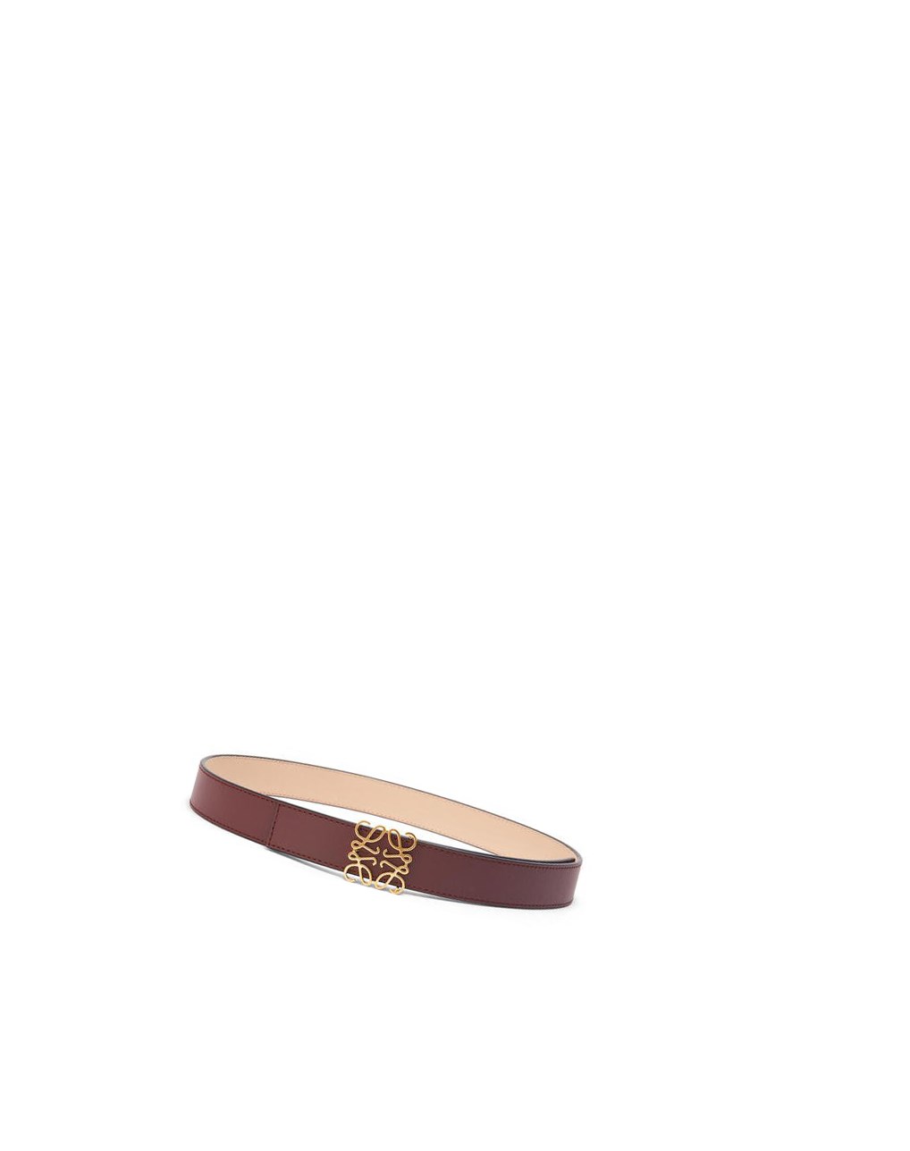 Loewe Reversible Anagram belt in smooth calfskin Rouge Doré | 6389PVRAU