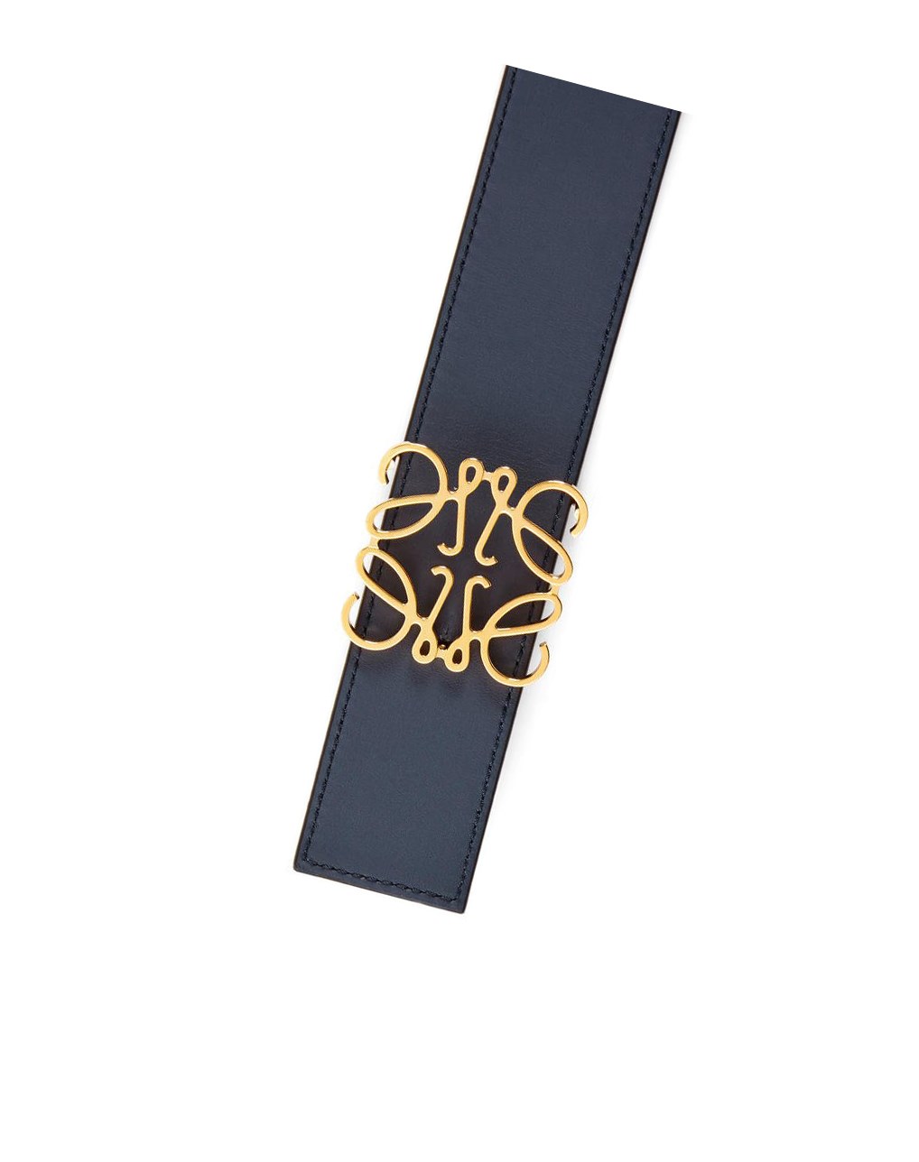 Loewe Reversible Anagram belt in smooth calfskin and brass Noir Doré | 6541ELTCV