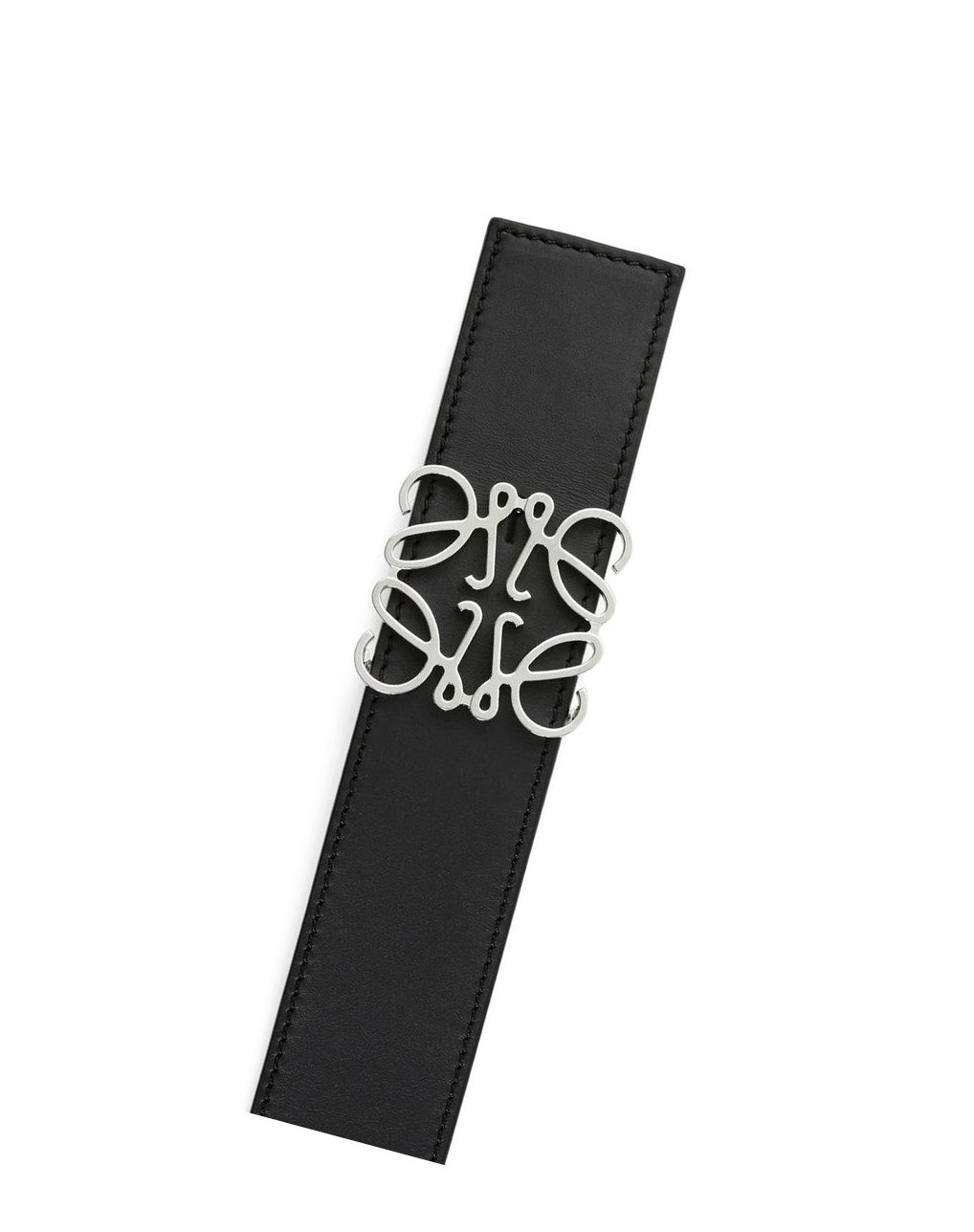 Loewe Reversible Anagram belt in smooth calfskin and brass Noir | 7620LDQVF