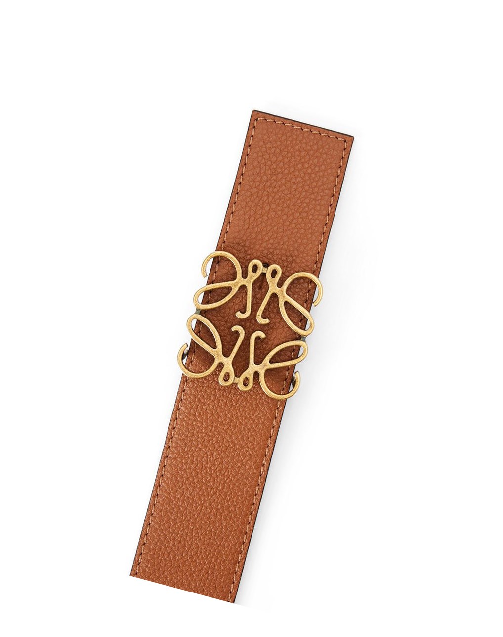 Loewe Reversible Anagram belt in soft grained calfskin Noir Doré | 2409MVDWR