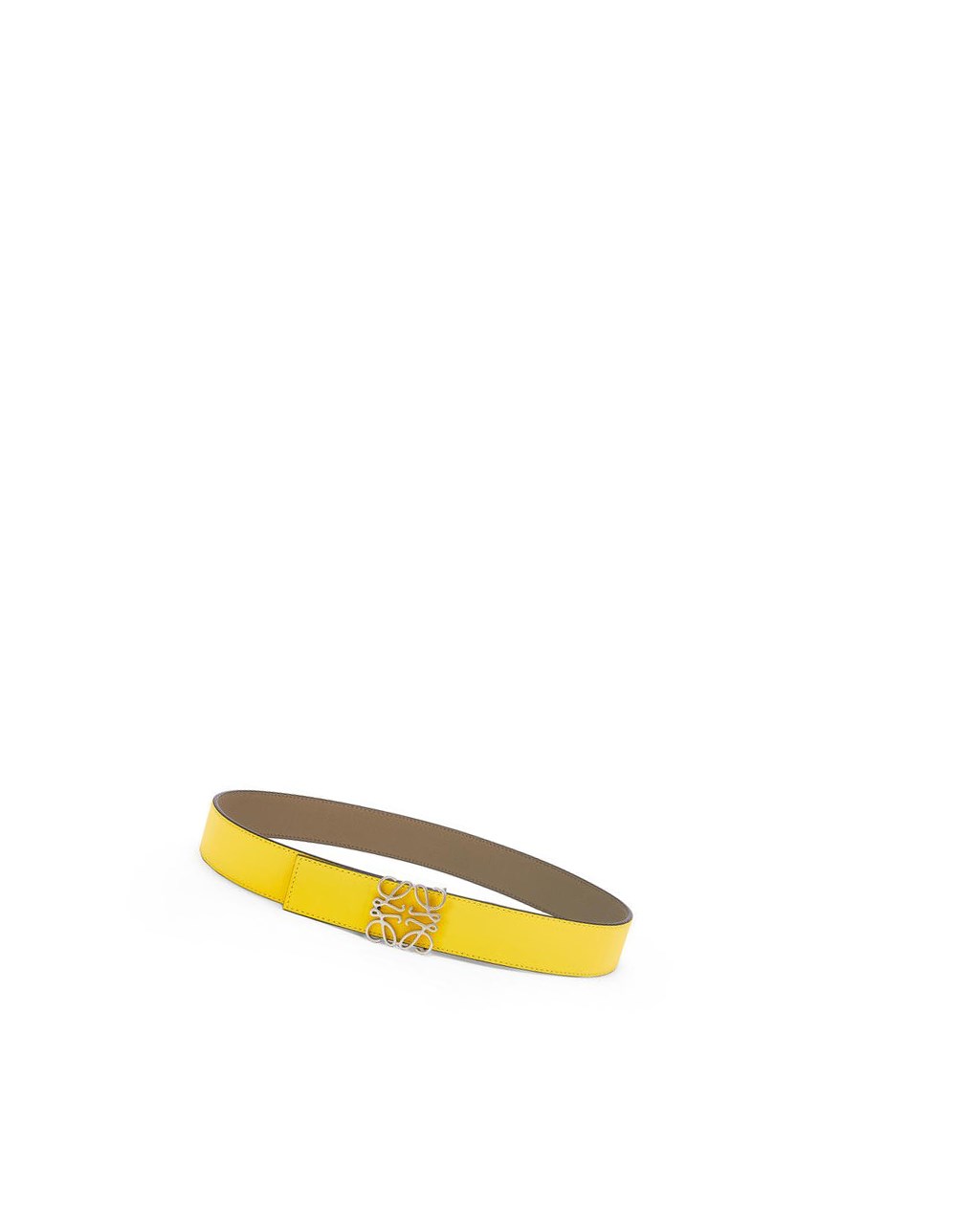 Loewe Reversible Anagram belt in soft grained calfskin Vert Citron | 8245JFEHS