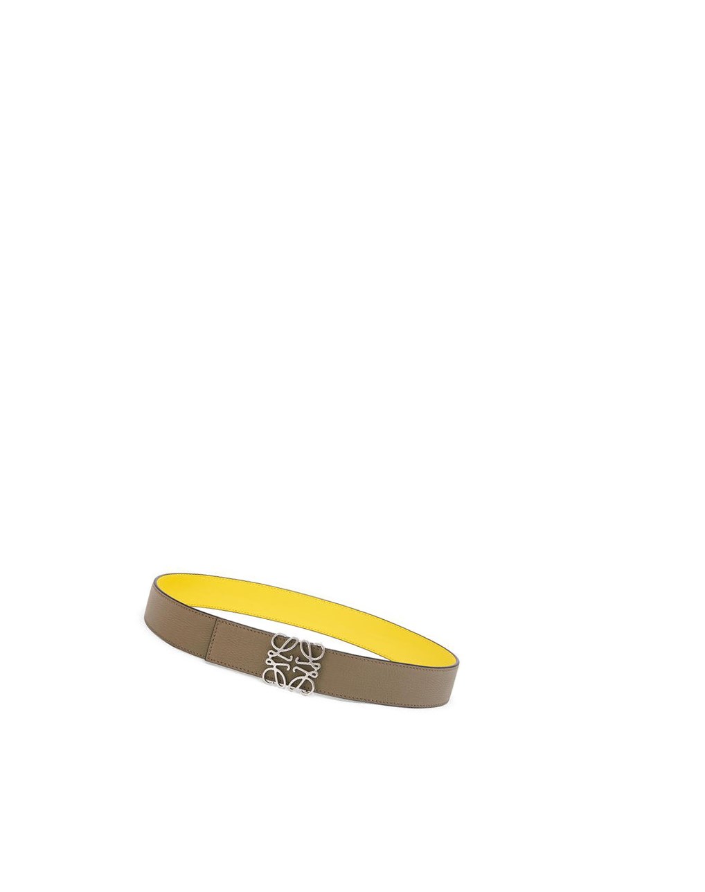 Loewe Reversible Anagram belt in soft grained calfskin Vert Citron | 8245JFEHS