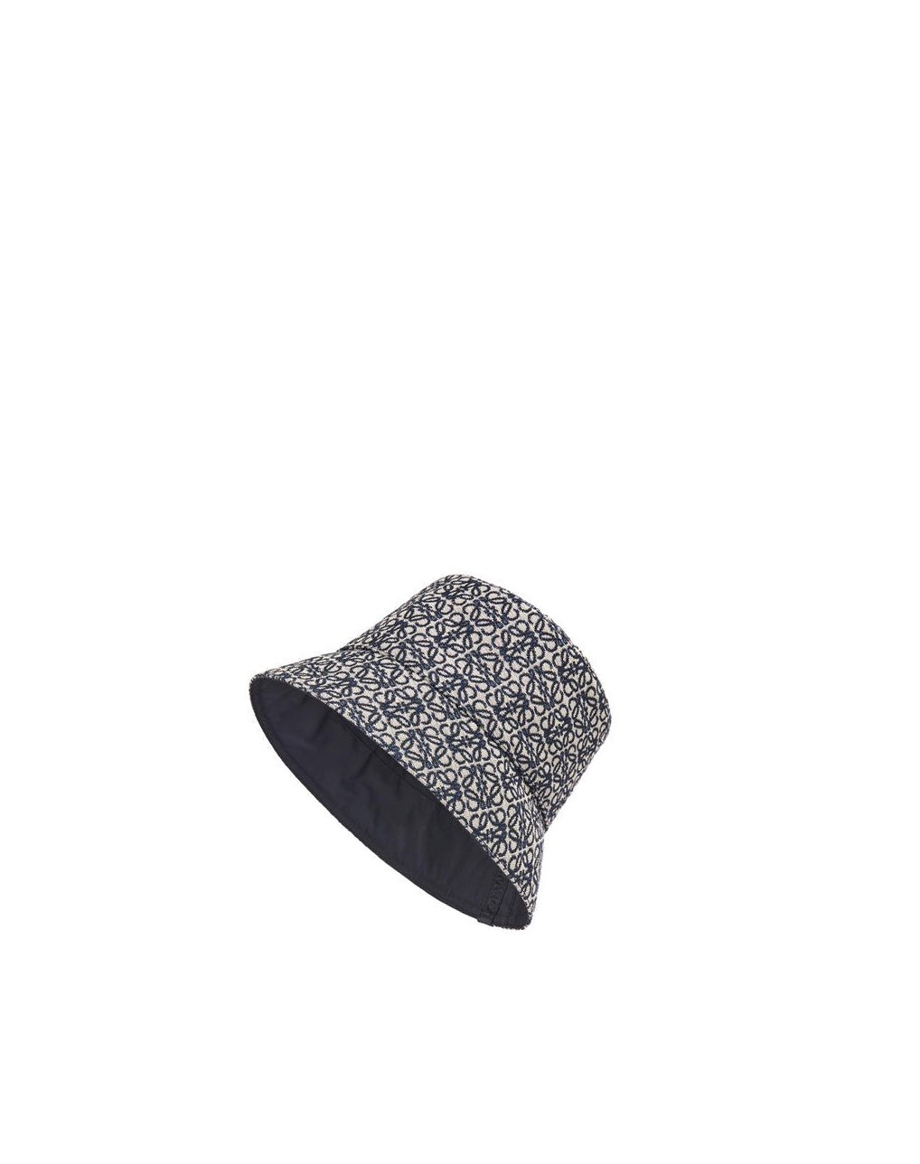 Loewe Reversible Anagram bucket hat in jacquard and nylon Bleu Marine Noir | 2617OGULD