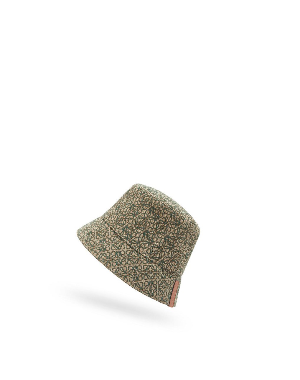 Loewe Reversible Anagram bucket hat in jacquard and nylon Kaki Vert | 4613MDGWL