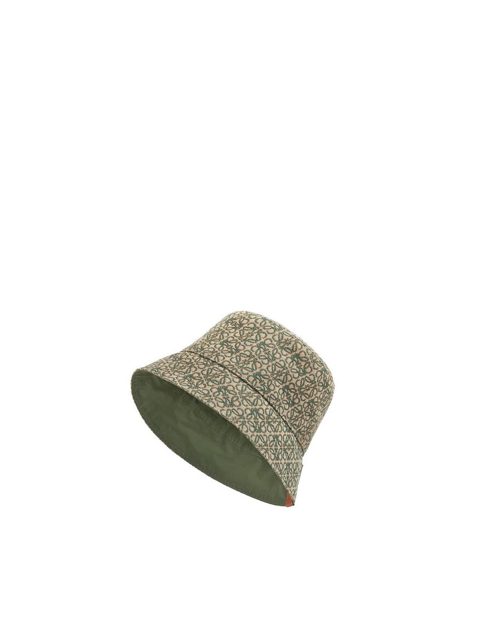 Loewe Reversible Anagram bucket hat in jacquard and nylon Kaki Vert | 4613MDGWL