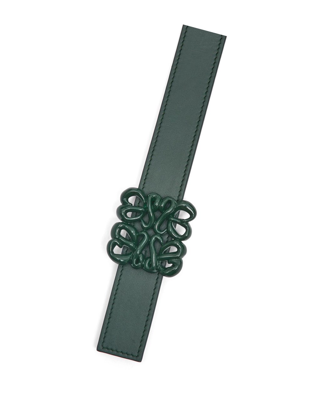 Loewe Reversible Inflated Anagram belt in soft calfskin Kaki Vert | 2078LZOIU