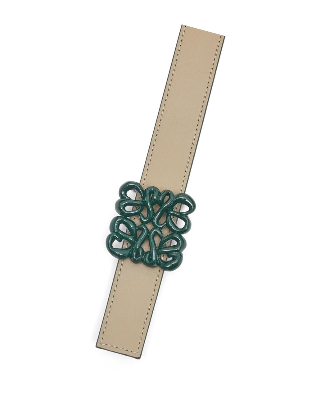 Loewe Reversible Inflated Anagram belt in soft calfskin Kaki Vert | 2078LZOIU