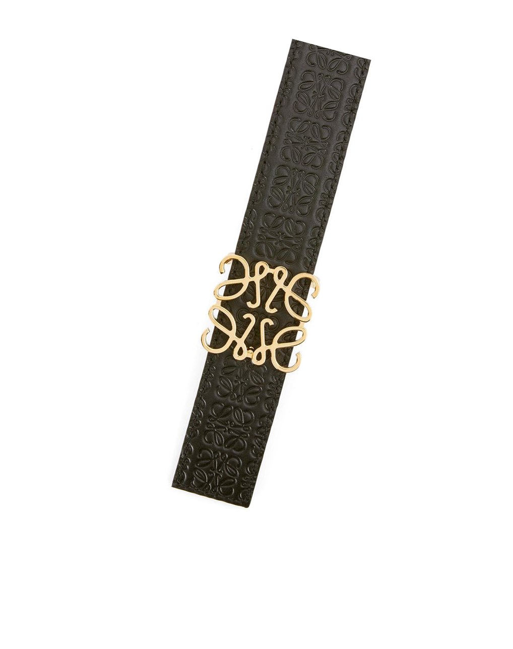 Loewe Reversible Repeat belt in silk calfskin Noir Doré | 5072NQOEW