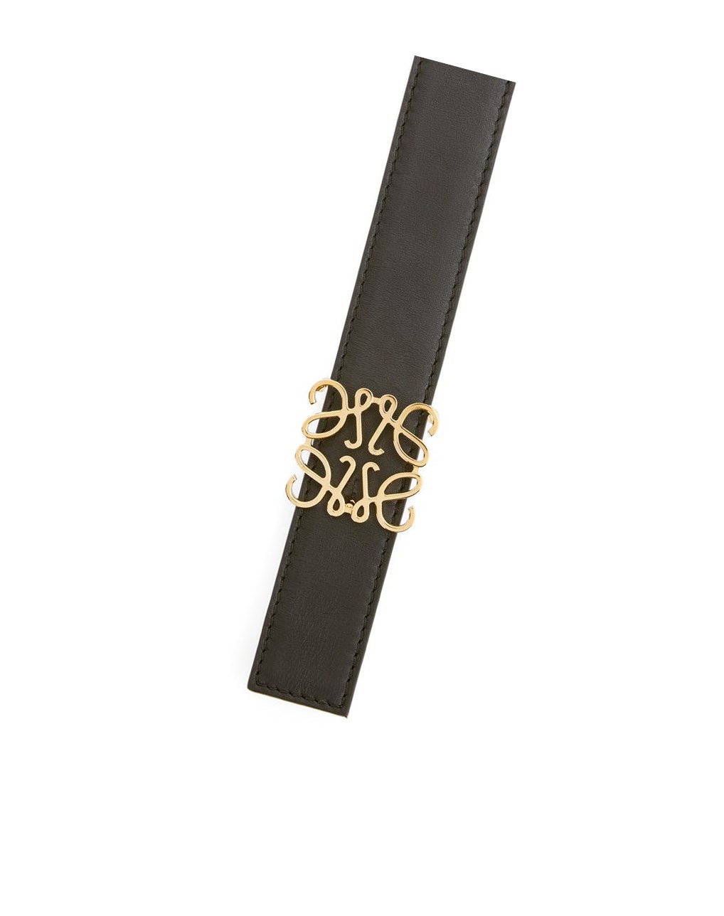 Loewe Reversible Repeat belt in silk calfskin Noir Doré | 5072NQOEW