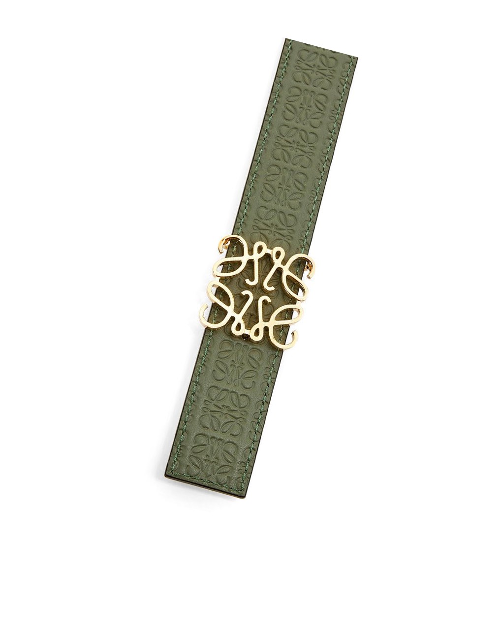 Loewe Reversible Repeat belt in silk calfskin Vert Doré | 7483ASJKZ