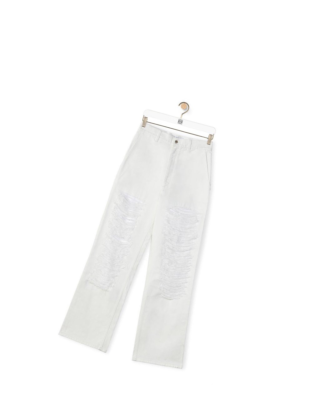 Loewe Ripped baggy jeans in denim Blanche | 3657FMTLY