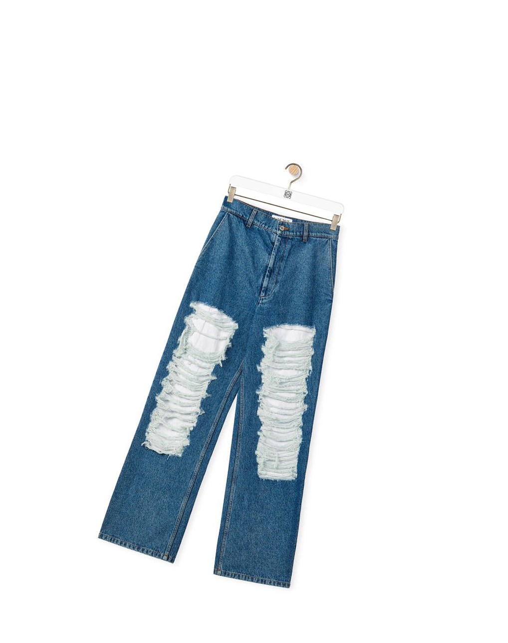 Loewe Ripped baggy jeans in denim Bleu | 0174WZUMA