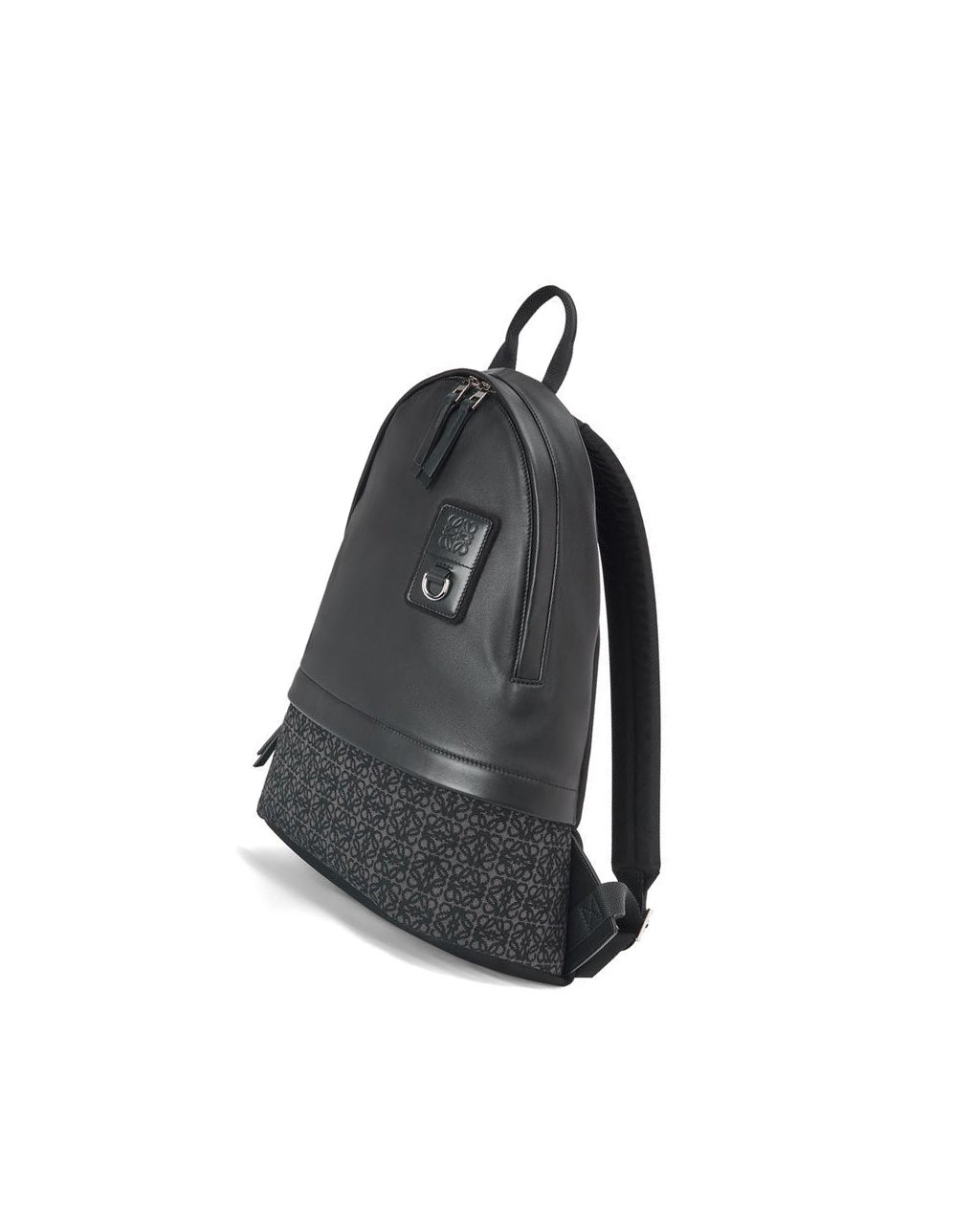 Loewe Round Slim Backpack in calfskin and Anagram jacquard Noir | 7290RDJKU