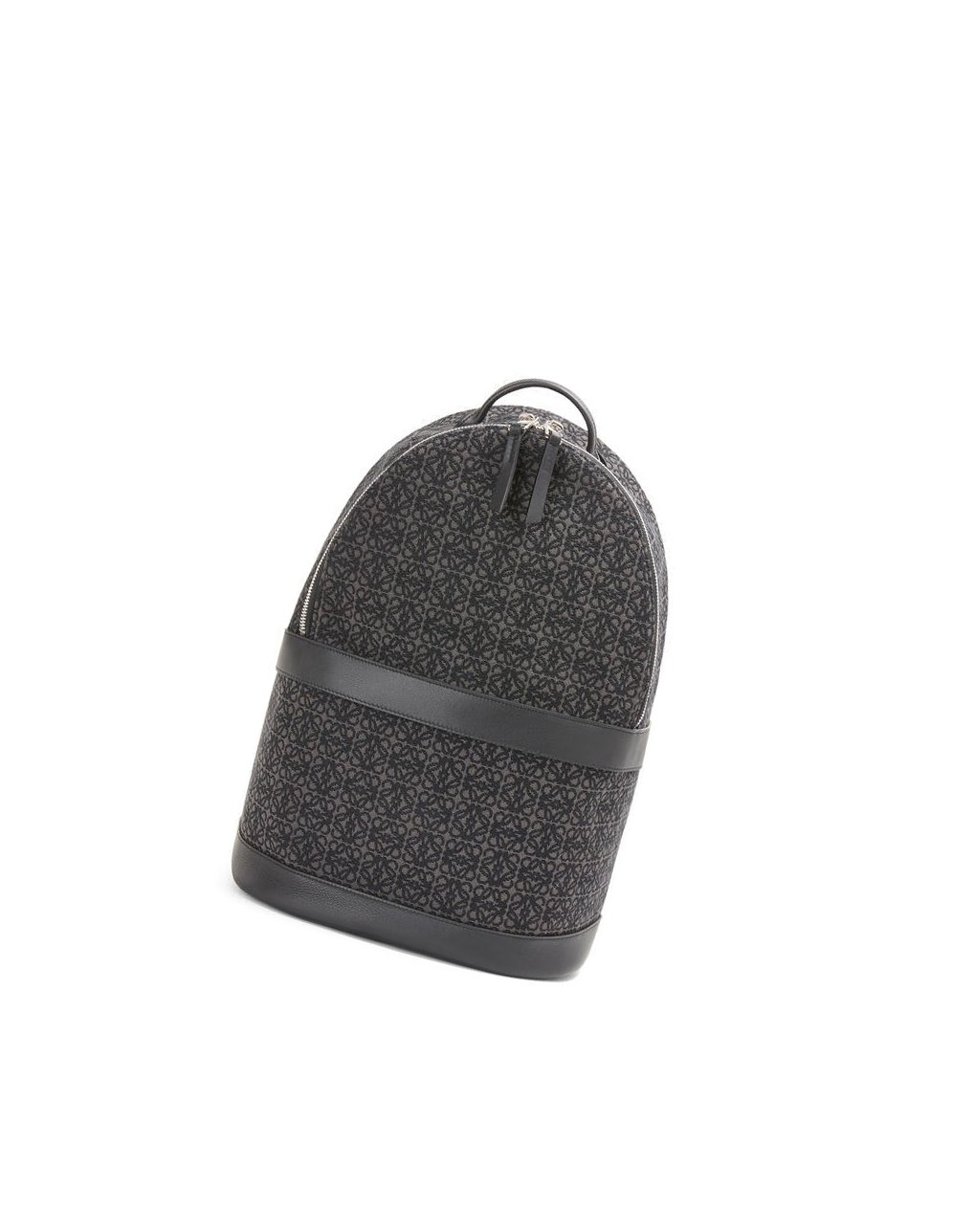 Loewe Round backpack in Anagram jacquard and calfskin Noir | 4369RIKXW