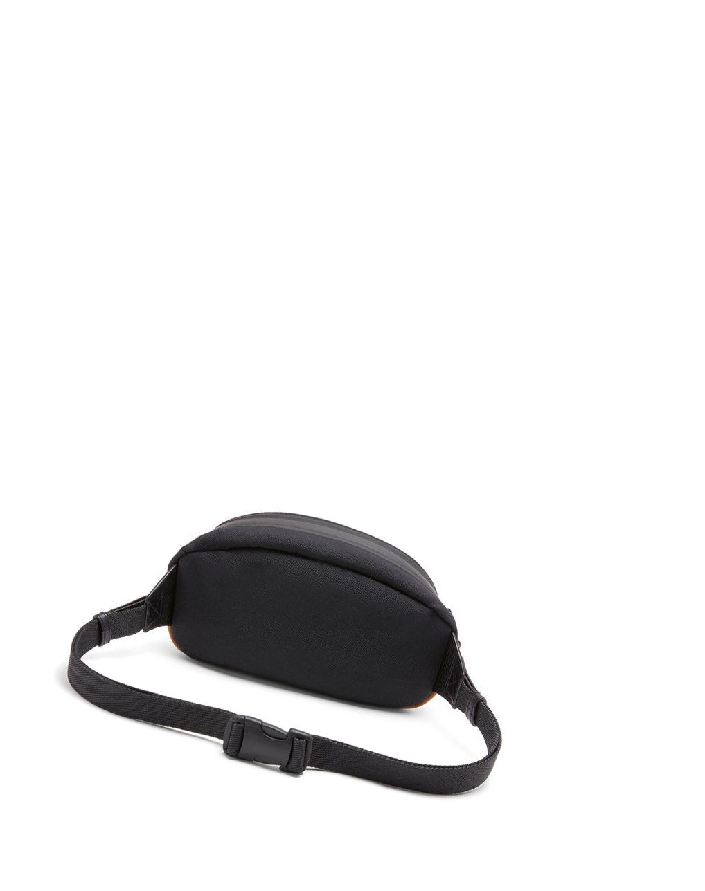 Loewe Round bumbag in recycled canvas and suede Noir Doré Foncé | 5896HGZDL