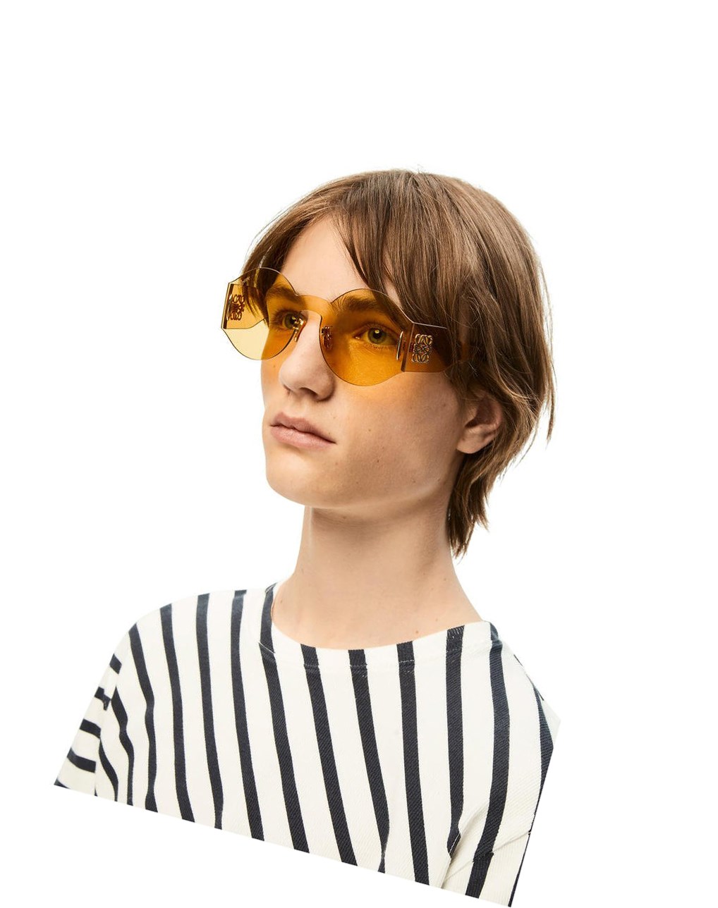 Loewe Round mask sunglasses in nylon Jaune | 2508THEKA