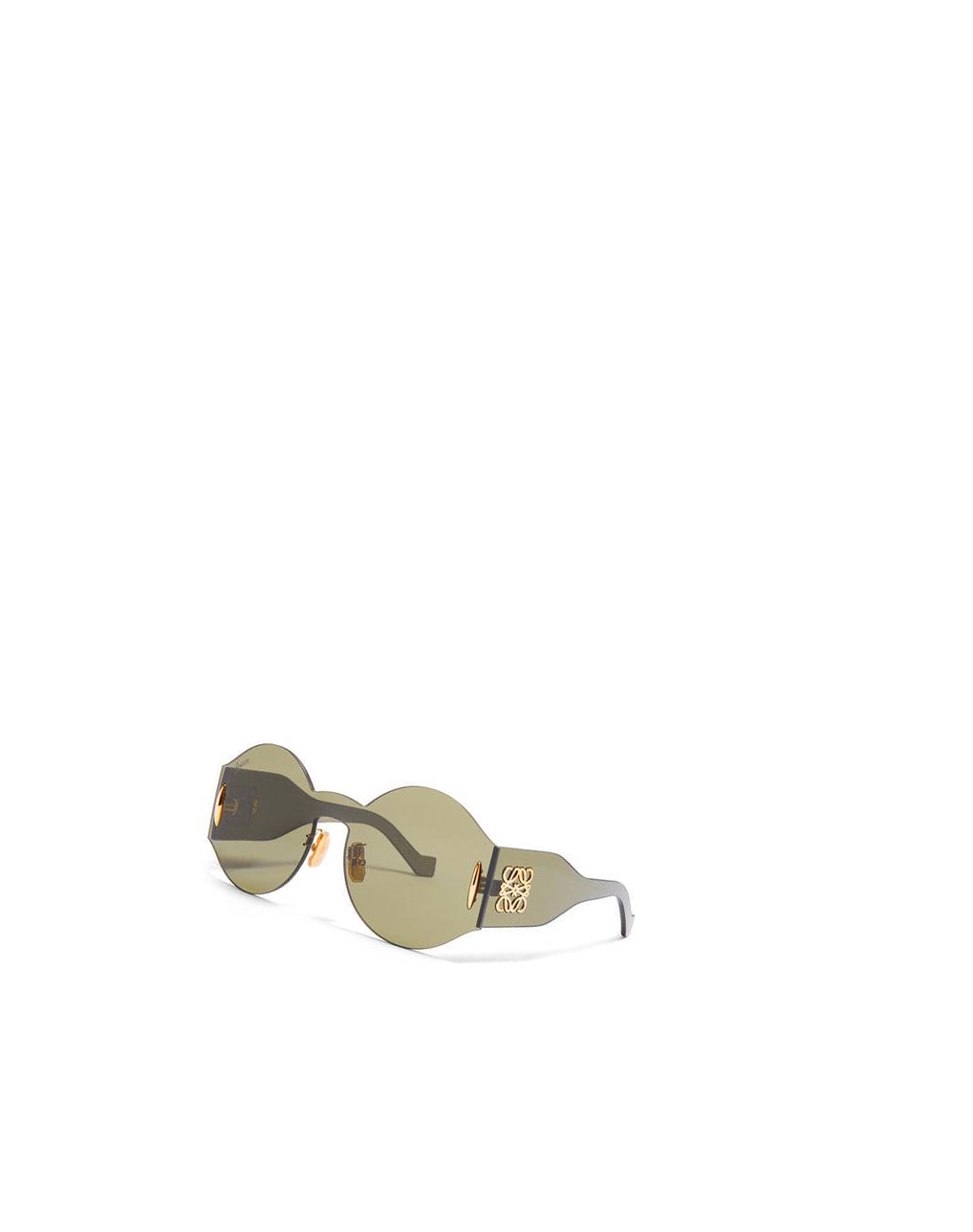 Loewe Round mask sunglasses in nylon Vert Foncé | 3401DVURJ