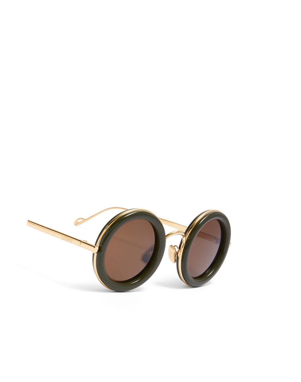 Loewe Round sunglasses in acetate Kaki Vert Doré | 4693DUXBW