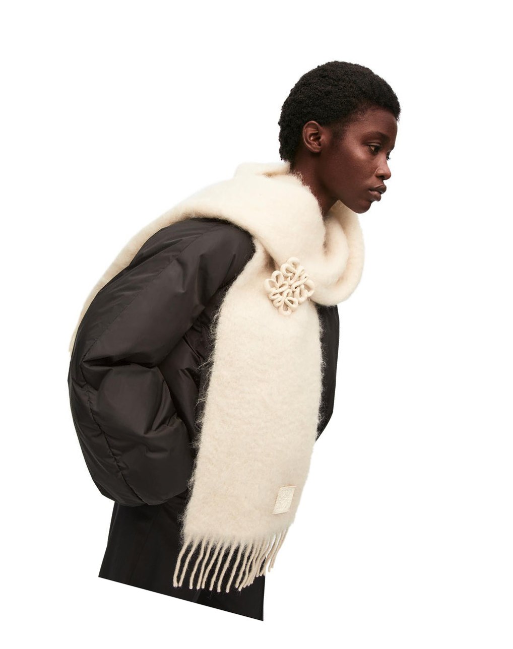 Loewe Scarf in mohair and wool Blanche | 2364OUGVZ