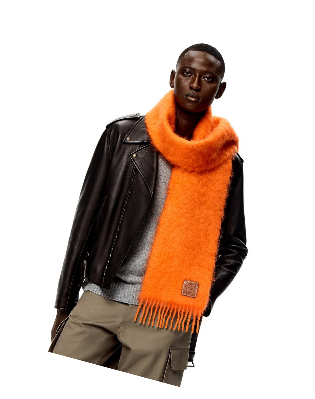 Loewe Scarf in wool and mohair Orange | 4690EIGAR