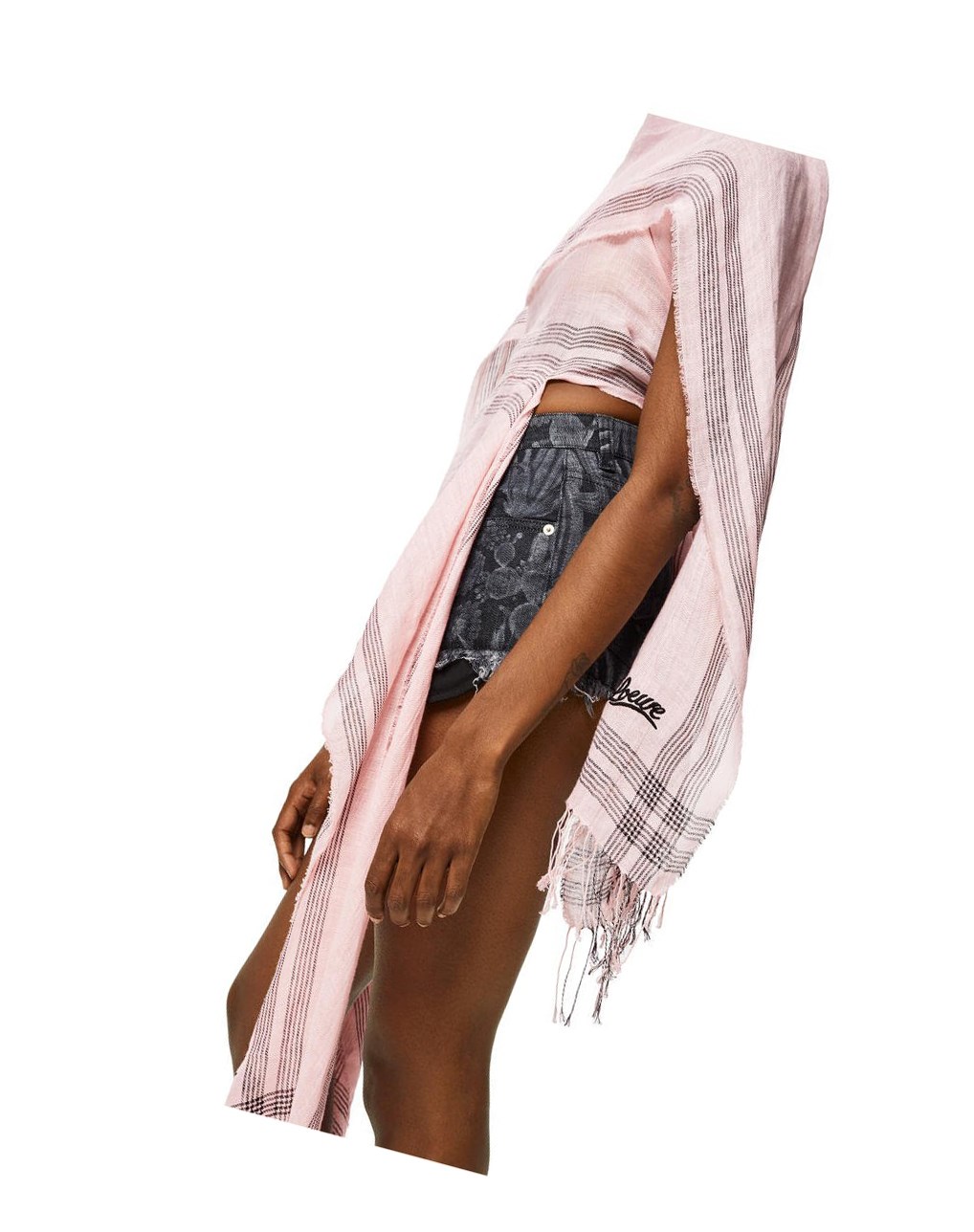 Loewe Scarf top in linen and cotton Dahlia | 9732GRAJF