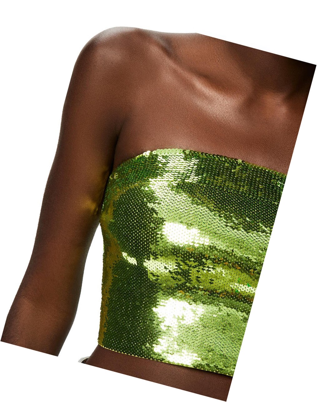 Loewe Sequin bustier top in viscose Vert | 1296NSVRI