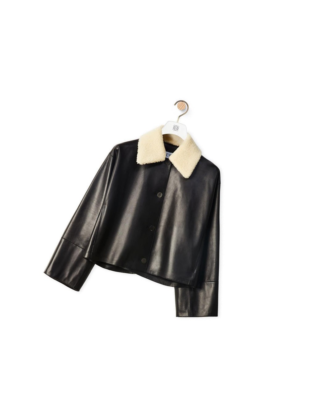 Loewe Shearling collar jacket in nappa and shearling Noir | 8327ECPXN