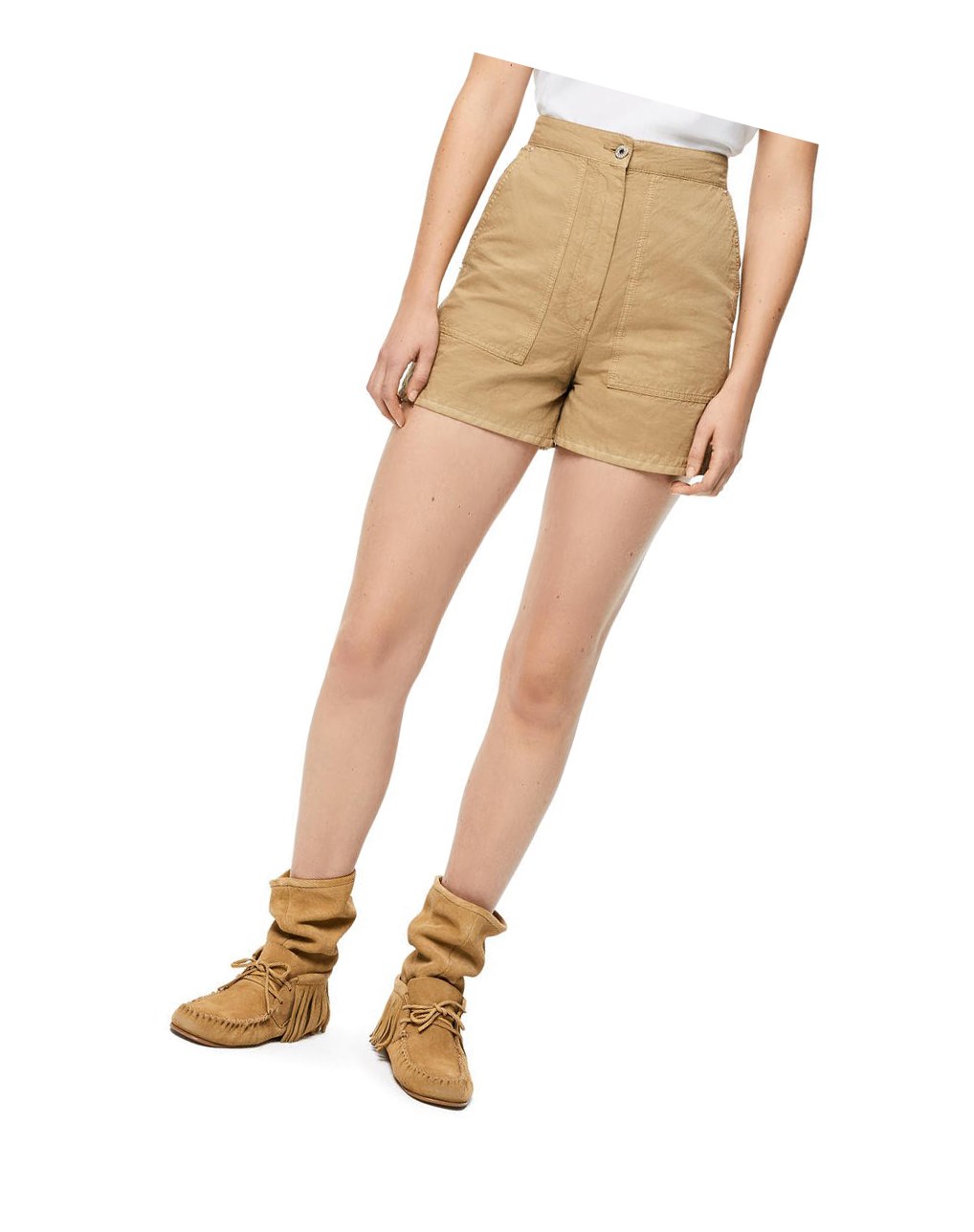 Loewe Shorts in linen and cotton Sable | 9732QRXYP