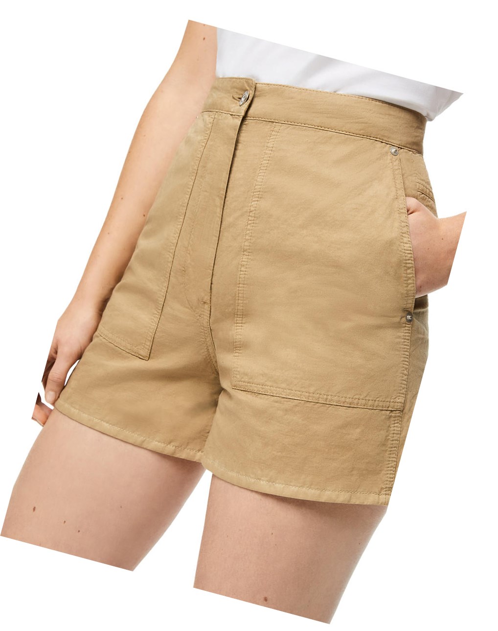 Loewe Shorts in linen and cotton Sable | 9732QRXYP